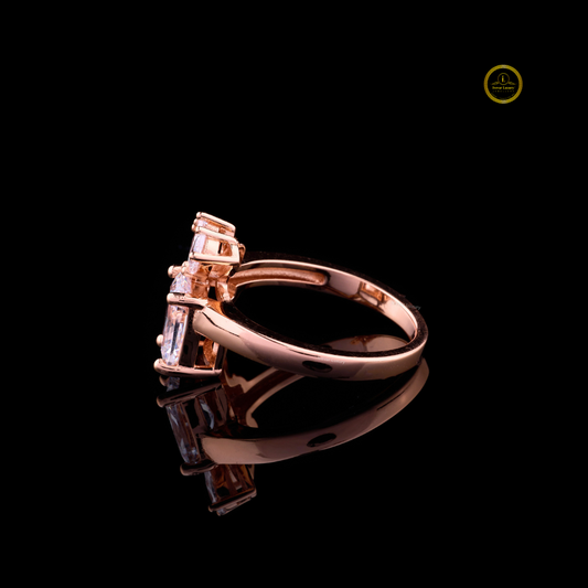 Radiant Cut Floral Pear Lab Diamond Cluster Engagement Ring - view 3
