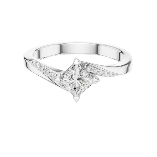 Princess Cut Lab Diamond Pave Accent Stones - view 3