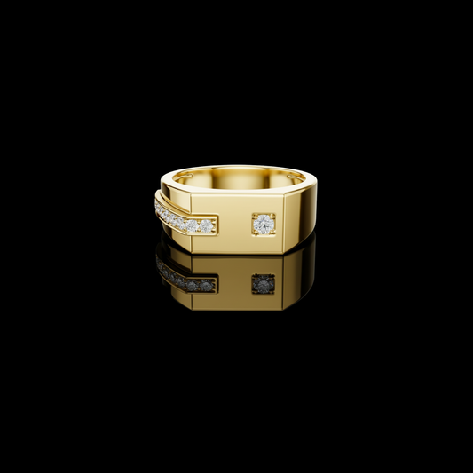 0.18 TCW Aurex Edge Structured Moissanite Diamond Band with Geometric Detailing