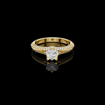 1.50 CT Aurora Heart Cut Diamond Ring with Pavé Round Lab Grown Diamond Band