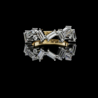 2.00 CT Shiny Baguette and Round Lab Created Diamond Band Modern Geometric Eternity Luxury Fine Jewelry
