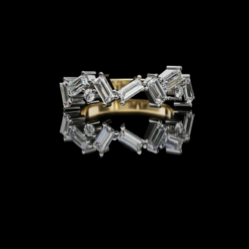 2.00 CT Shiny Baguette and Round Lab Created Diamond Band Modern Geometric Eternity Luxury Fine Jewelry