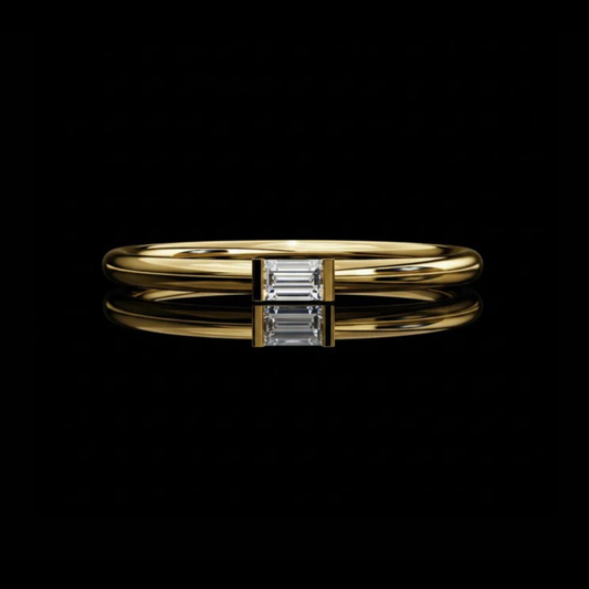 0.30 CT Minimalist Baguette Cut Lab Grown Diamond Solitaire Ring By Ivevar Luxury