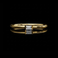 0.30 CT Minimalist Baguette Cut Moissanite Diamond Solitaire Ring By Ivevar Luxury