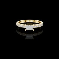 2.00 CT Exclusive Baguette Cut Lab Grown Diamond Ring with Classic Pave Set Accents