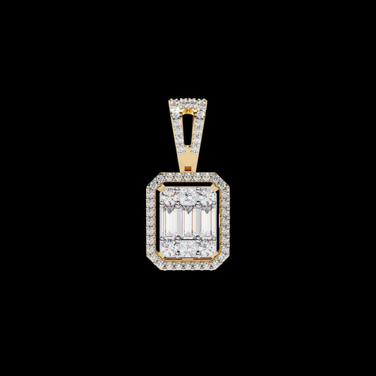 0.72 TCW Designer Baguette Cut Lab Diamond Pendants Exclusive & High End Collections