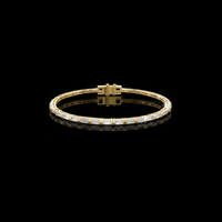 3.70 TCW Designer Baguette Cut Moissanite Diamond Bracelet with Contemporary Geometric Links