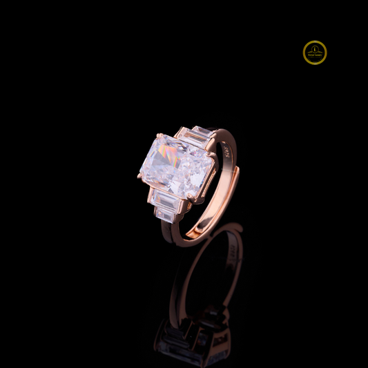 Five Stone Radiant Anniversary Ring with Baguettes - view 2