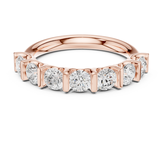 1.47 TCW Stunning Bar Set Moissanite Diamond Eternity Luxury Bridal Jewelry Ring For Mother