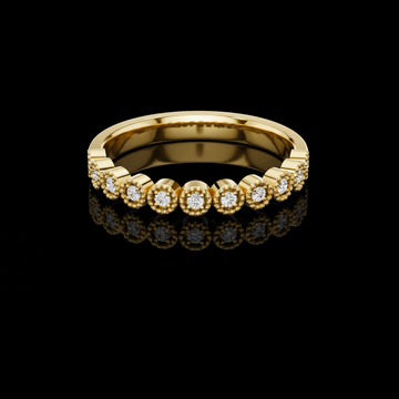 0.25 TCW Stunning Beaded Edge Lab Grown Diamond Band With Round Brilliant Accents