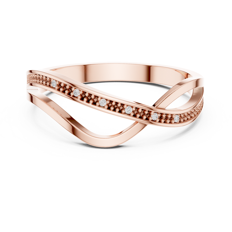 Criss Cross Pave Lab Diamond Infinity Ring - view 2