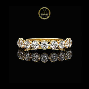2.50 TCW Elegant Nine-Stone Lab Grown Diamond Band Set with Brilliant Round Diamonds
