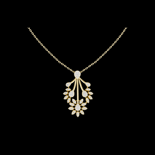 1.00 TCW Dazzling Floral Moissanite Diamond Pendant Artistic Openwork Flower Design For Her