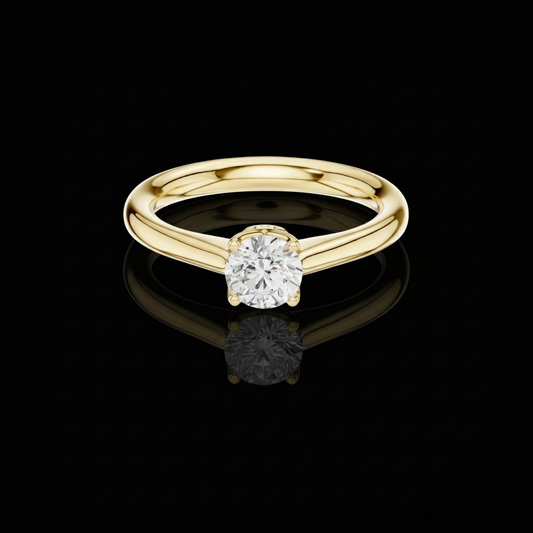 0.61 TCW Dazzling Round Cut Moissanite Diamond Solitaire Minimalist Classic Engagement Ring Fine Jewelry