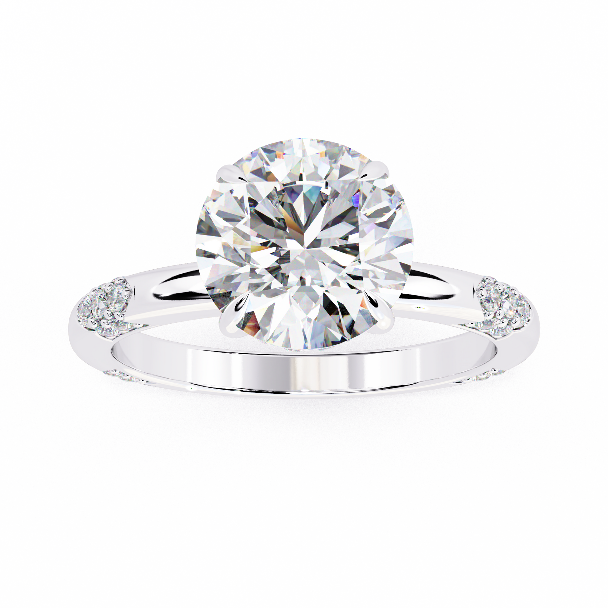 Diamond ring with a large central gemstone 