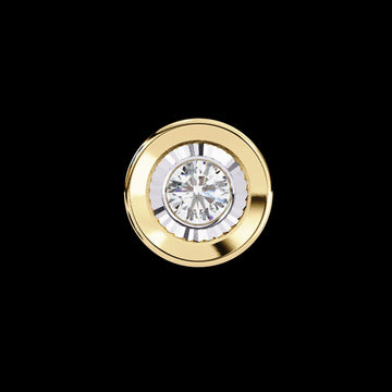 0.26 TCW Luxury Round Cut Moissanite Pendant Featuring a Polished Gold Bezel and Radiant Mirror Edge Design