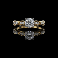 1.00 CT Boho Chic Round Cut Lab Grown Diamond Stackable Ring For Anniversary
