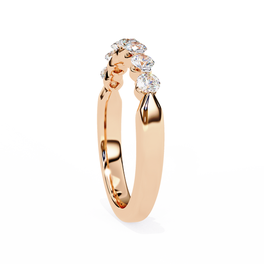 0.52 TCW Lab Created Diamond Ring Round Cut Eternity Band Classic Full Bezel Wedding & Anniversary Ring