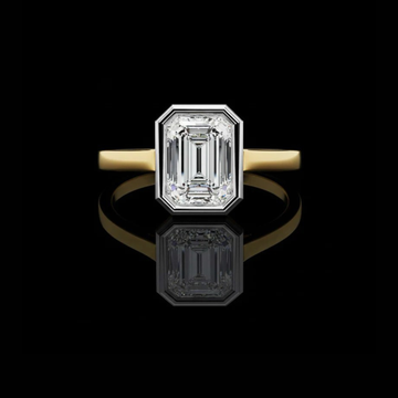 3.00 TCW Elegant Emerald Cut Moissanite Diamond Ring with Modern Bezel Setting Ring