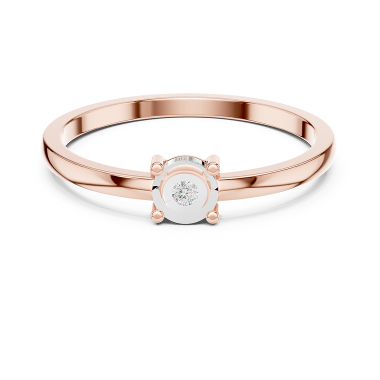Fancy Round Cut Solitaire Moissanite Ring - view 2