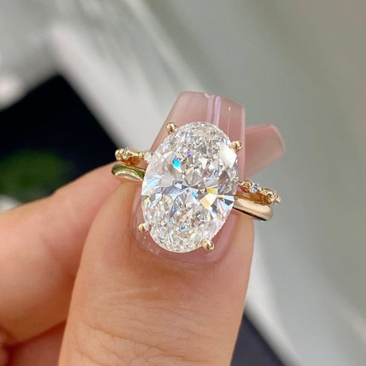 3.35 CT Latest Moissanite Oval Cut Luxury Engagement Ring That Shines Forever