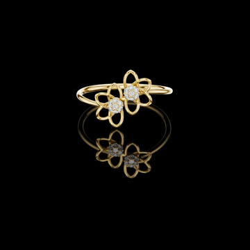 0.70 TCW Ethereal Twin Blossom Ring with Brilliant Round Lab Grown Diamond Accents