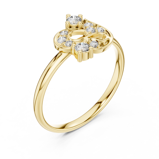Nature Inspire Peacock Shape Moissanite Engagement Ring - view 2