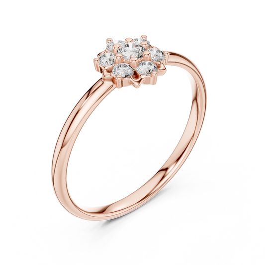 Floral Cluster Round Moissanite Engagement Ring - view 3