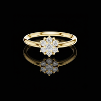 0.50 CT Radiant Floral Lab Grown Diamond Flower Ring Elegant Bloom Design Fine Jewelry Gift for Her