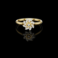 0.40 TCW Floral Ring Featuring a Brilliant Lab Grown Diamond Bloom with Sparkling Petal Accents