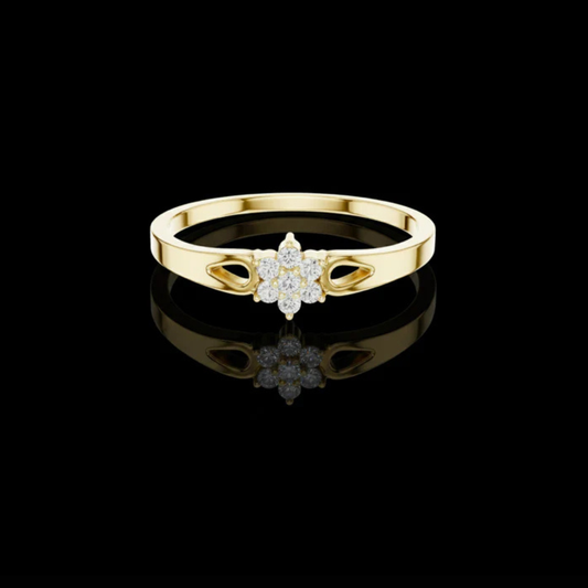 0.20 TCW Dainty Floral Moissanite Diamond Cluster Ring Minimalist Flower Promise Ring by Ivevar Luxury