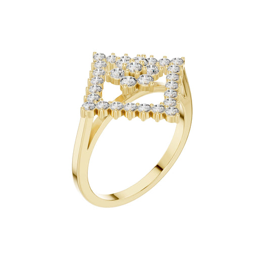 Double Halo Round Cut Lab Diamond Engagement Ring - view 4