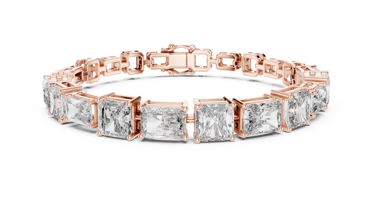 13.44 TCW Radiant and Emerald Cut Moissanite Tennis Bracelet - view 2