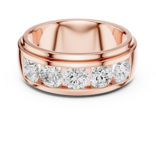 1.75 TCW Premium Luxury Channel Set Moissanite Round Diamond Statement Band