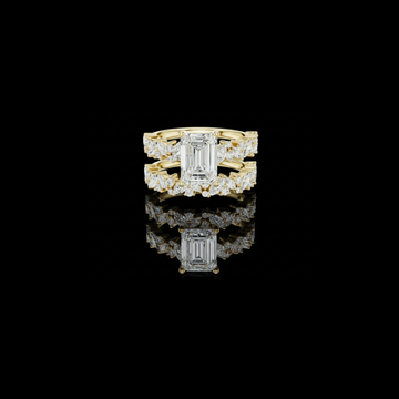 1.92 CT Luxury Designer Emerald Lab Diamond Ring Bridal Set with Marquise and Round Accents