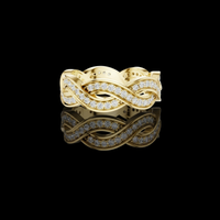 0.84 TCW Eternal Braided Infinity Pave Moissanite Round Diamond Band in Luxurious Gold
