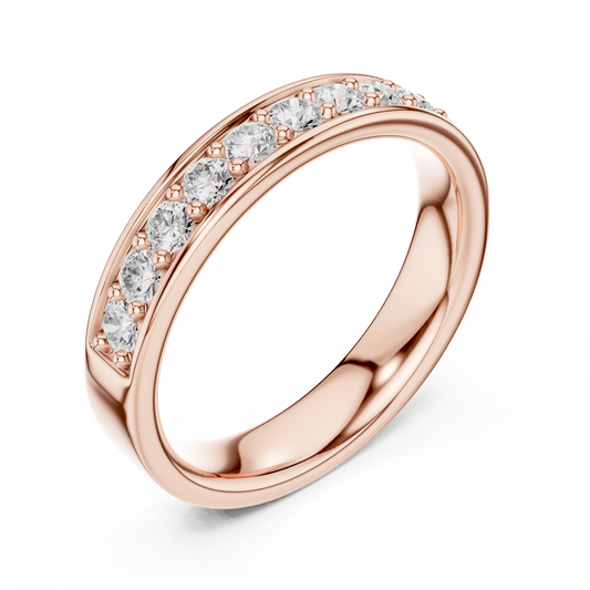 0.50 TCW Luxurious Moissanite Diamond Pave Eternity Band with Dazzling Round Stone Channel Set Ring For Her