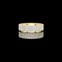 4.00 TCW Exquisite Gold Full Pave Round Moissanite Diamond Eternity Band Ring