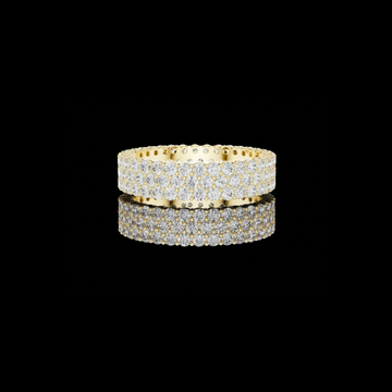 4.00 TCW Exquisite Gold Full Pave Round Moissanite Diamond Eternity Band Ring