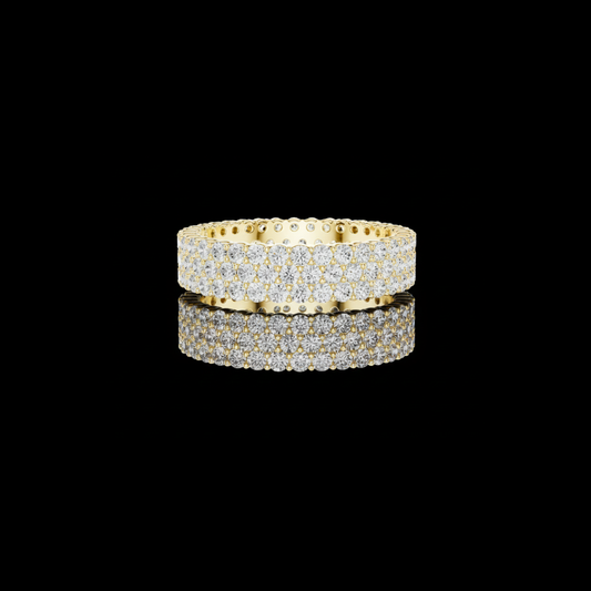 4.00 TCW Exquisite Gold Full Pave Round Moissanite Diamond Eternity Band Ring