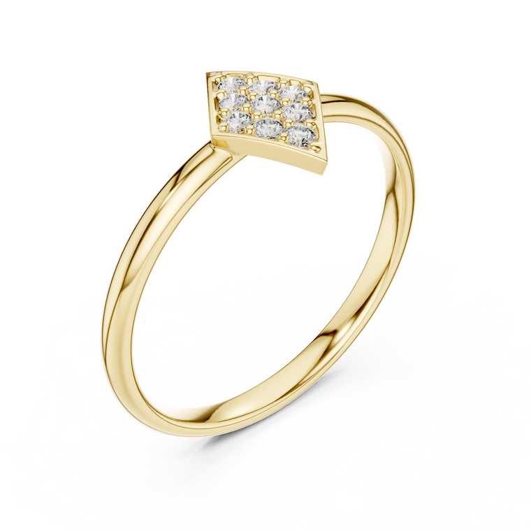 Round Cut Lab Diamond Kite Cluster Ring with Pave Setting - view 2