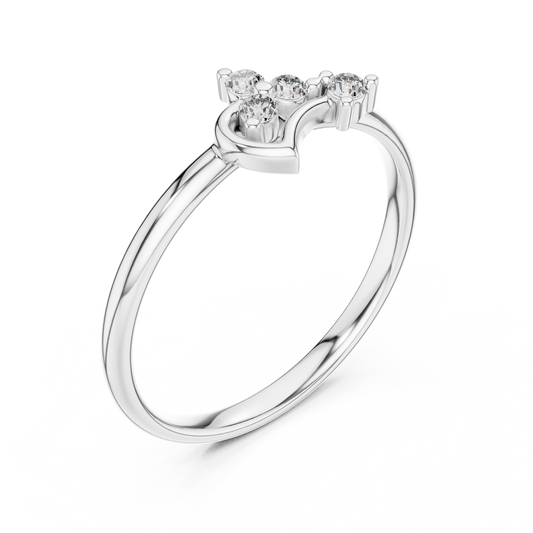 Minimalist Round Lab Diamond Ring With Sparkling Accents - view 4