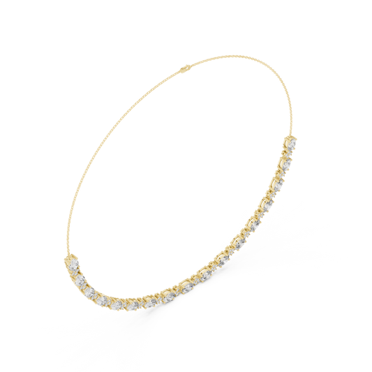 Oval Tennis Necklace with Round Accents - view 3