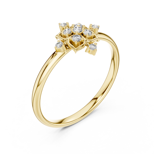 0.062 TCW Exquisite Featuring a Radiant Floral Cluster of Round Cut Moissanite Diamonds