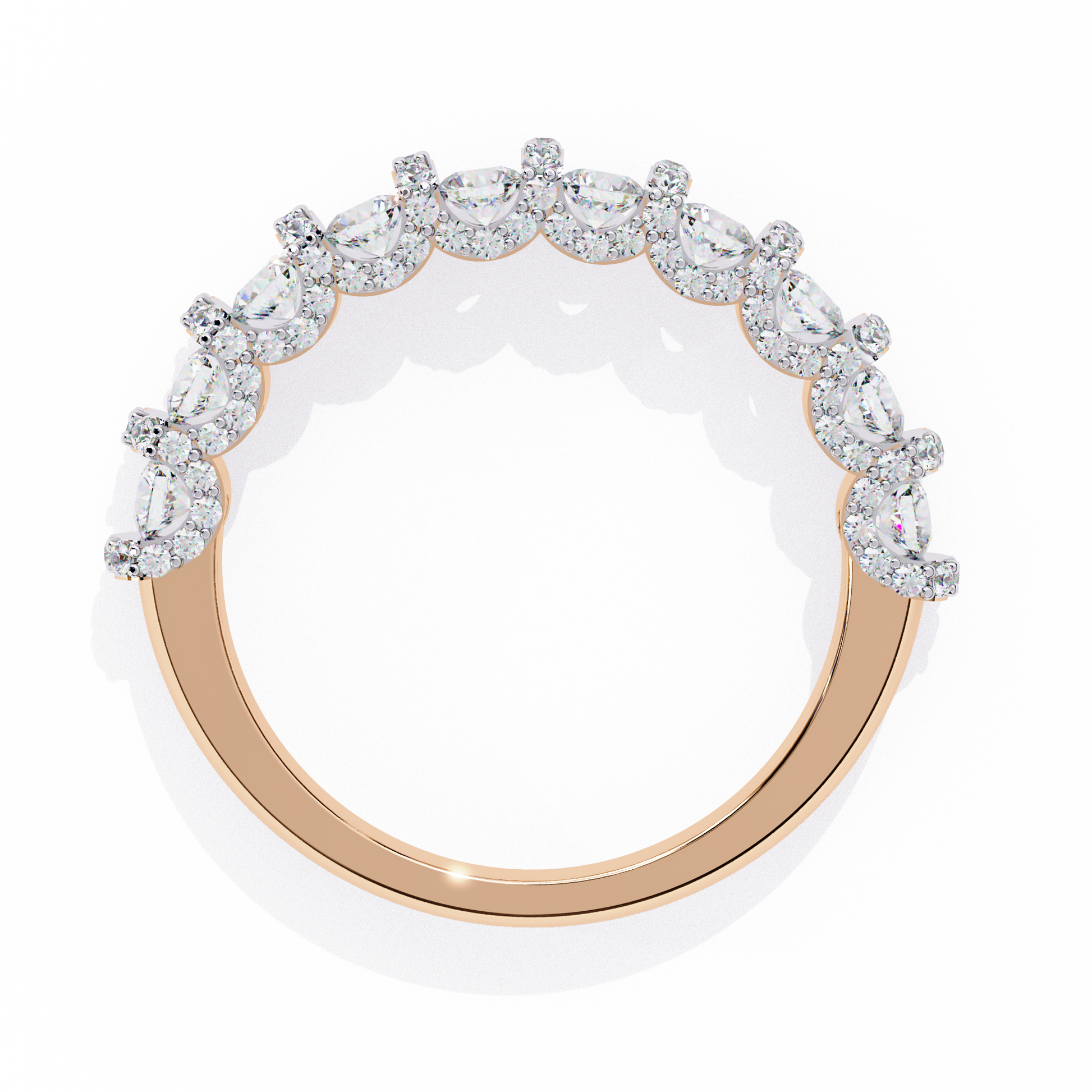 Rose gold ring with diamonds 