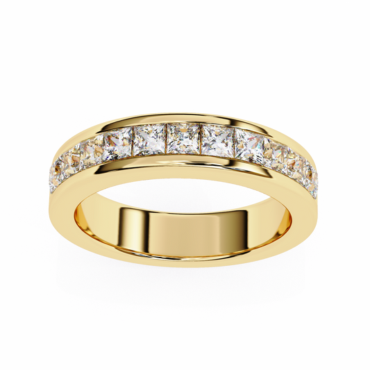 Princess Cut Channel Set Moissanite Eternity Wedding Band - view 2