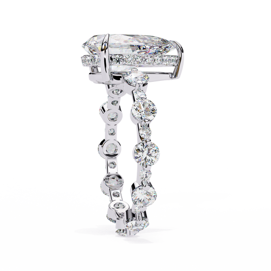 Solitaire Prong Setting Pear Cut Lab Diamond Engagement Ring - view 4
