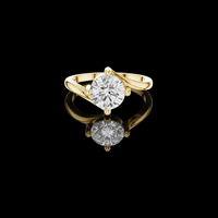 1.00 TCW Exquisite Twisted Band Solitaire Ring Showcasing a Round Moissanite Diamond