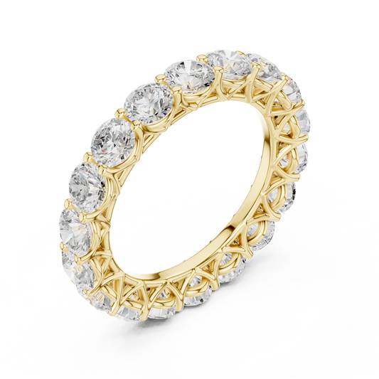Round Lab Diamond Full Eternity Band In Shared Prong Setting - view 4