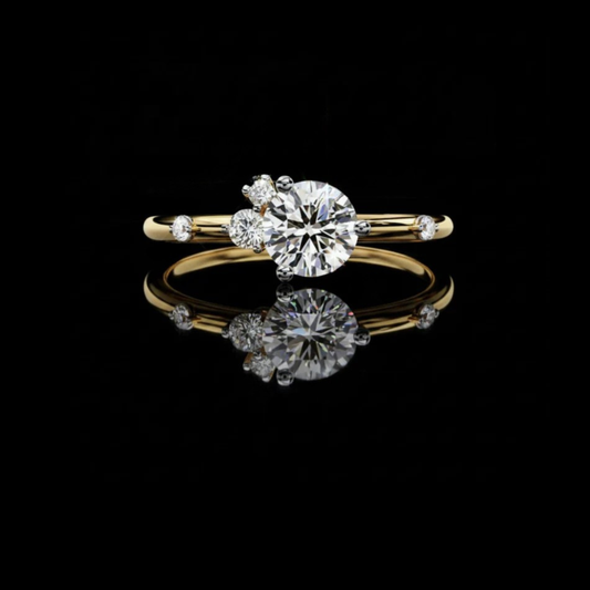 0.50 CT Dainty Round Brilliant Cut Moissanite Diamond Ring For Bridal Wedding Jewelry